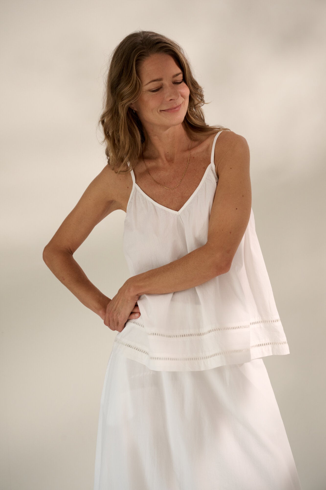 Sunshine poplin top - hvid